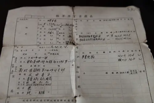 资历表局部